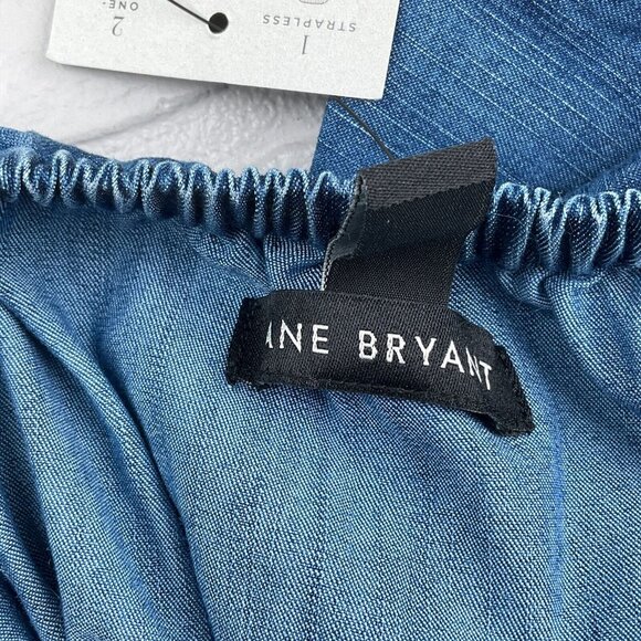 Lane Bryant Dress Women‎ 18/20 Blue Chambray 4Way Neck Ruffle Midi Logenlook NWT - Picture 6 of 16